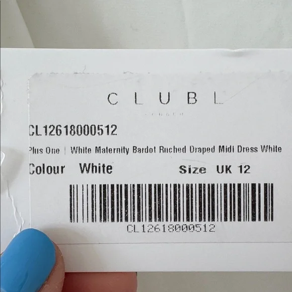 NWT Club L White Maternity Bardot Ruched Draped Midi Dress Size 8 - Picture 13 of 14